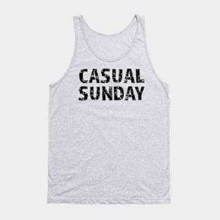 Casual Sunday Black Letters Tank Top